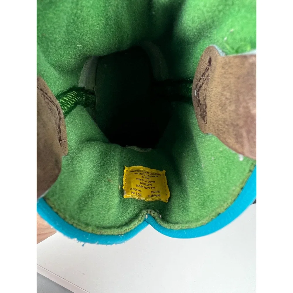 John‎ Deere Infants Brown Turquoise Western Cowboy Boots JD1032 Size SM